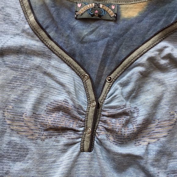 Vanilla Sugar tie-dye/floral olive green trim/snap - Picture 3 of 8